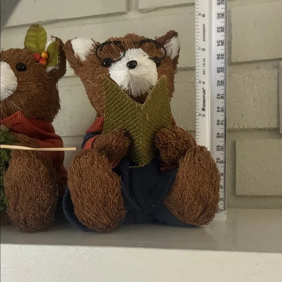 Holiday Fox Figurines with Green and Red Accents - Picture 4 of 9